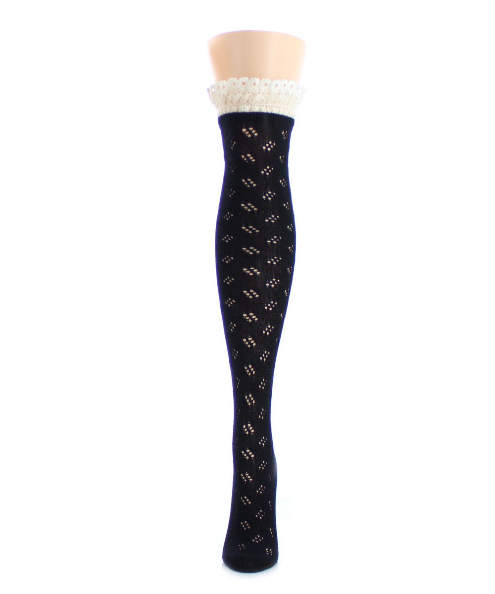 Slanted Class Combed Cotton Over The Knee Sock