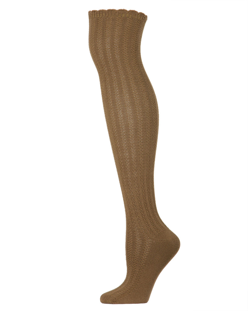 Linear Twist Over The Knee Cotton Blend Warm Socks