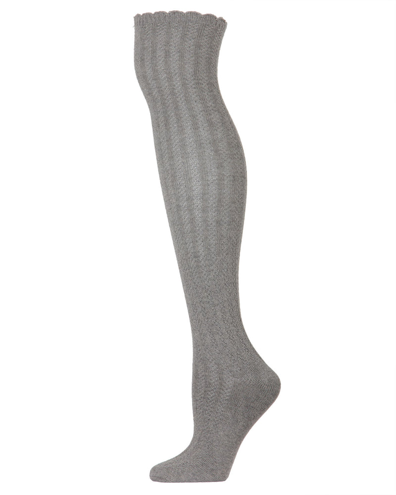 Linear Twist Over The Knee Cotton Blend Warm Socks