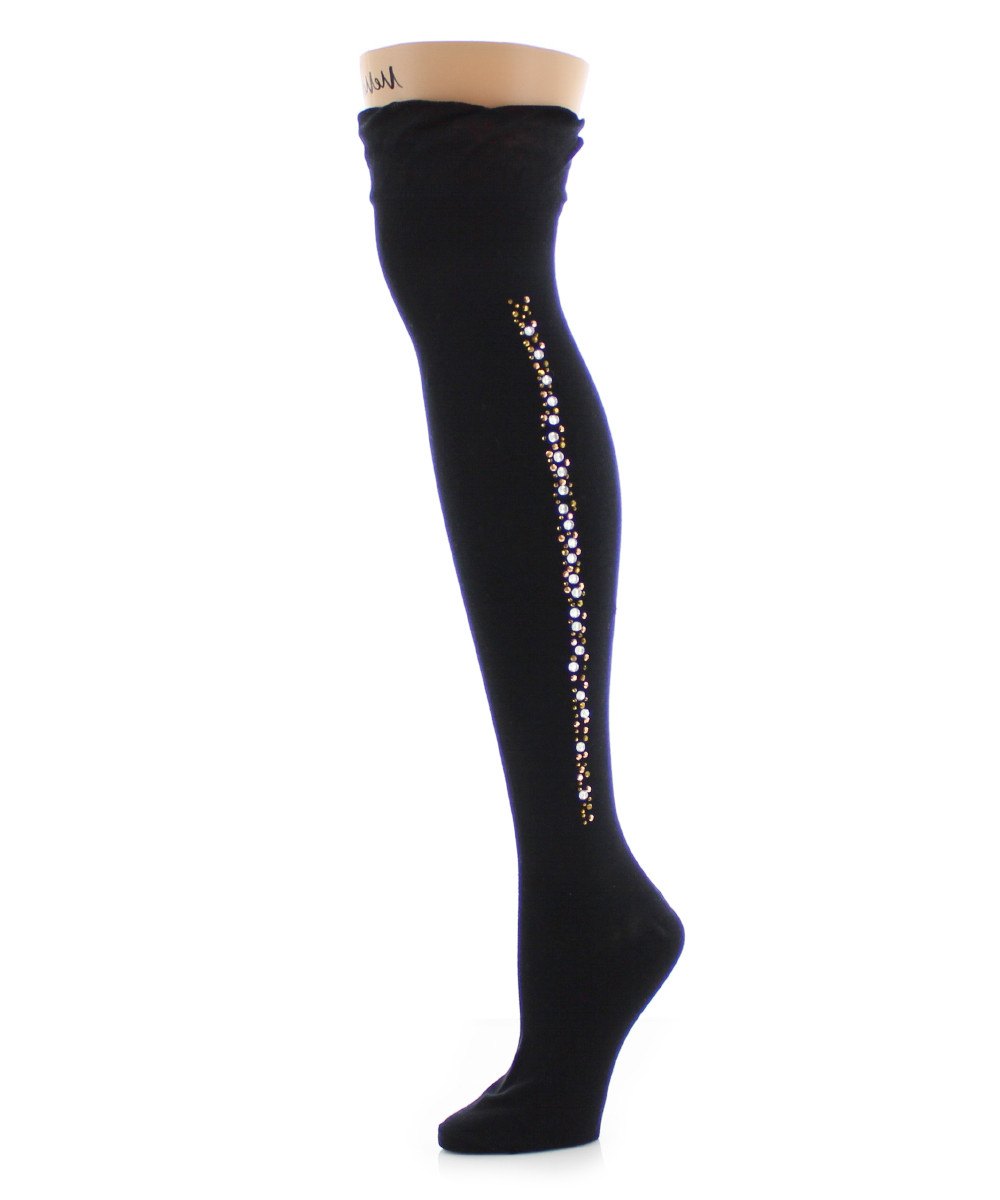 Seam Stud Glam Over The Knee Warm Cotton Blend Socks