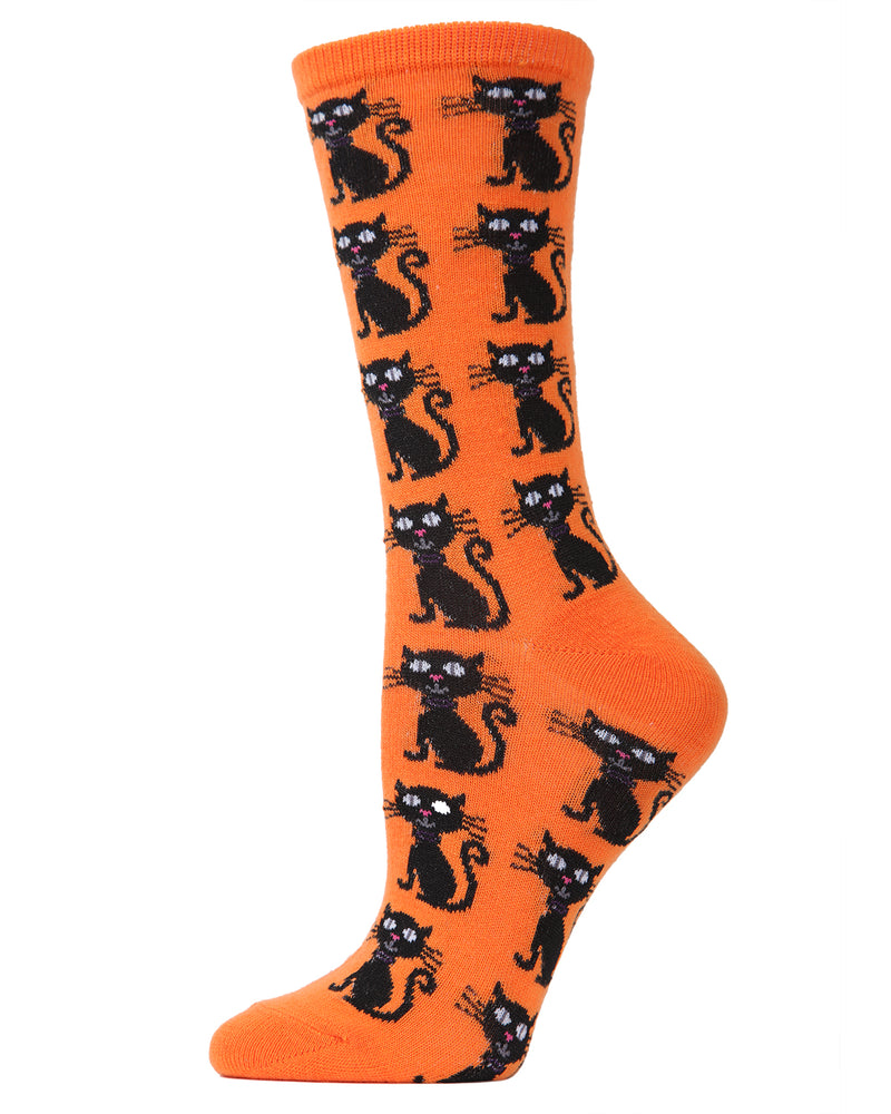 Scary Cat Crew Socks | Fun Halloween Novelty Socks by MeMoi®