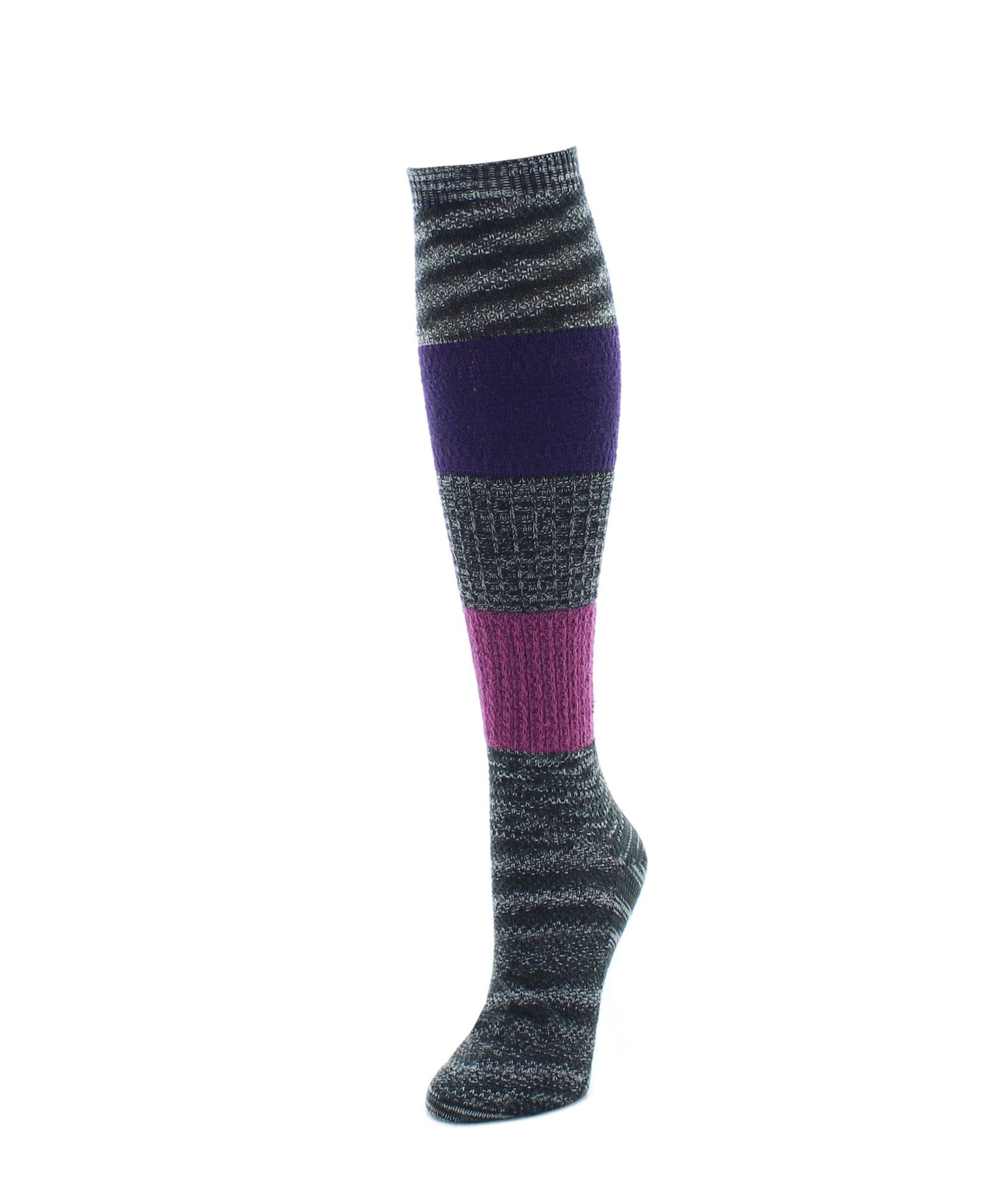 Marled Combo Pattern Knee High Socks