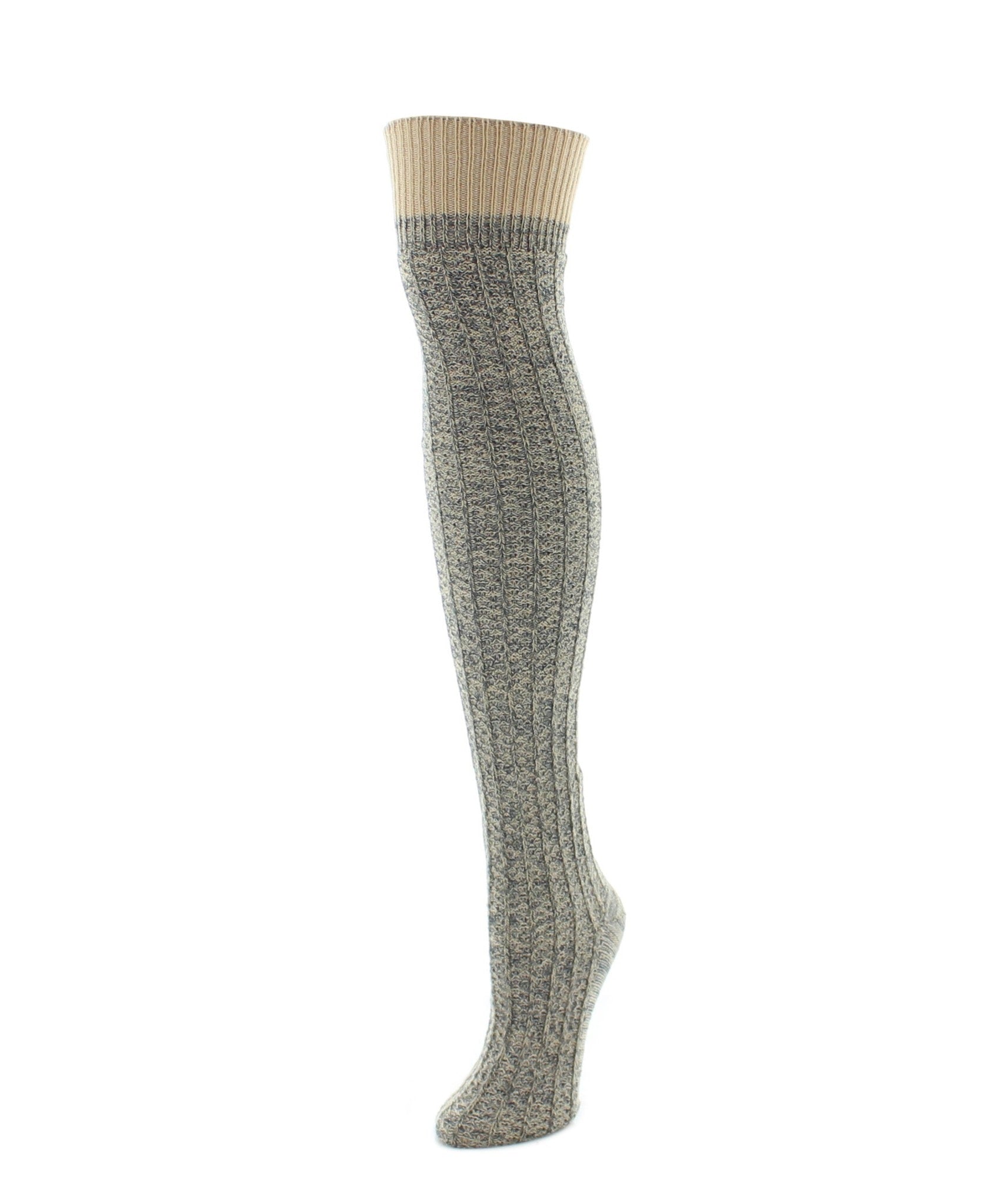 Marled Rib Over the Knee Socks