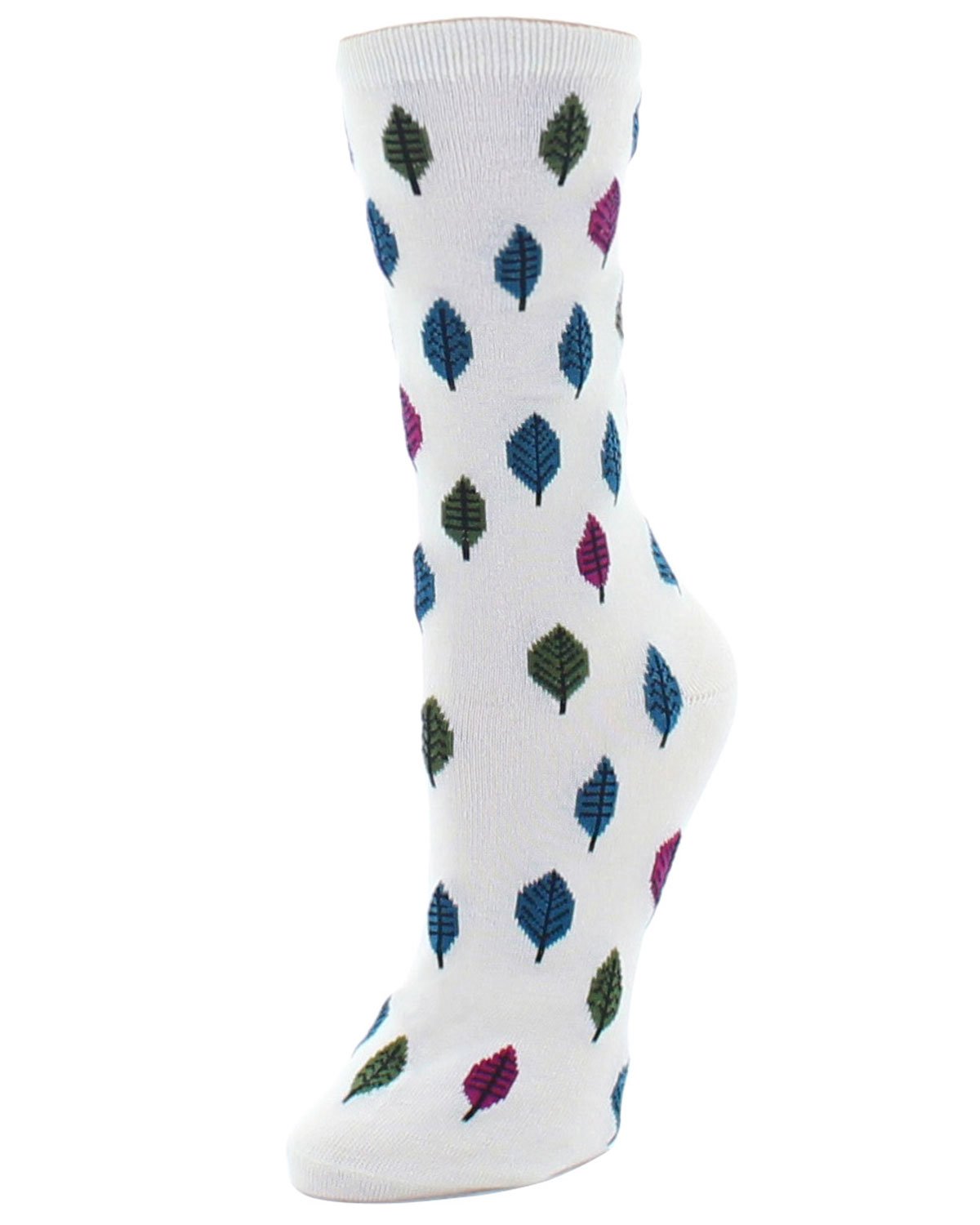 Colorful Leaves Bamboo Blend Crew Socks