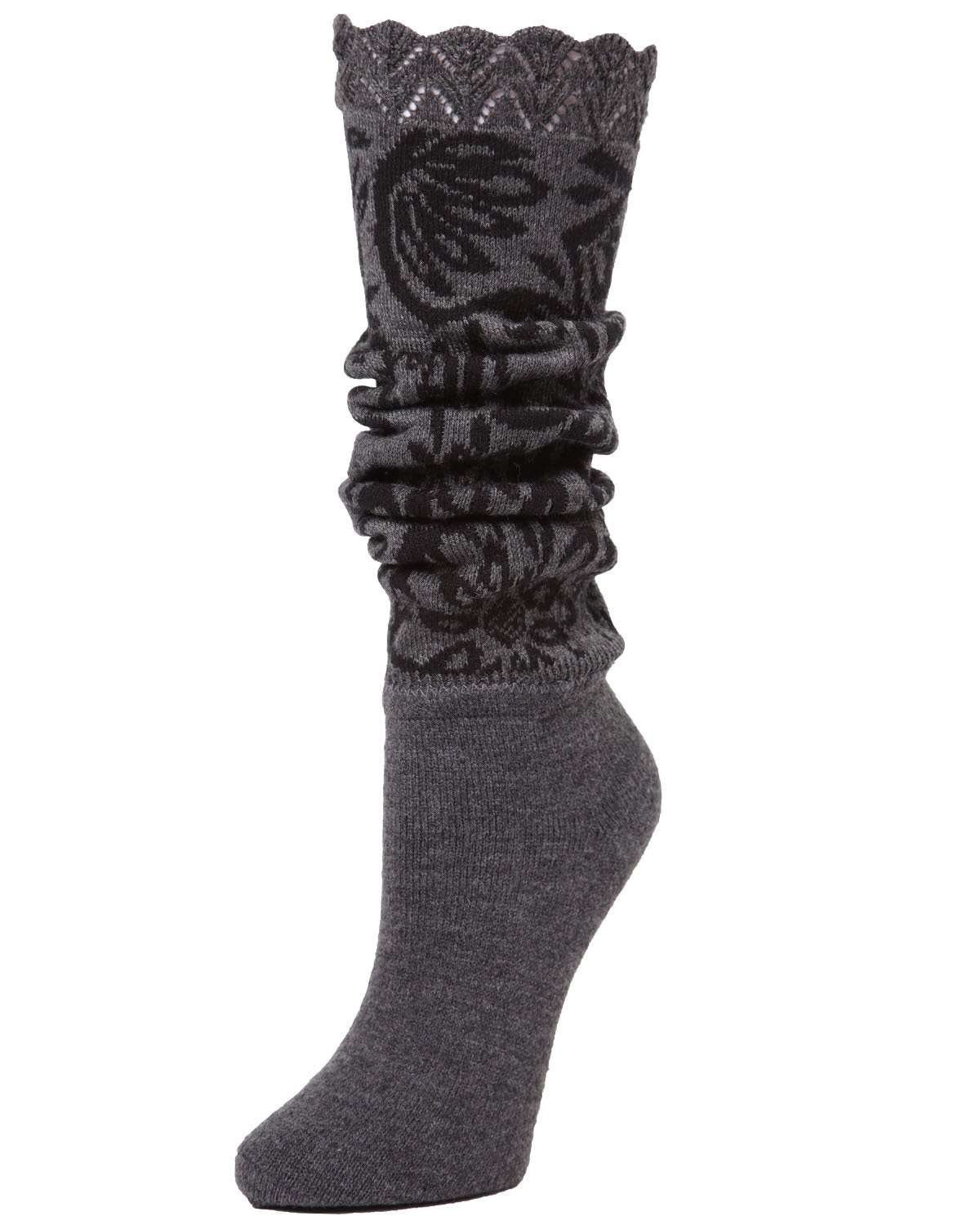 Entrega Floral Slouched Extended Warm Crew Sock