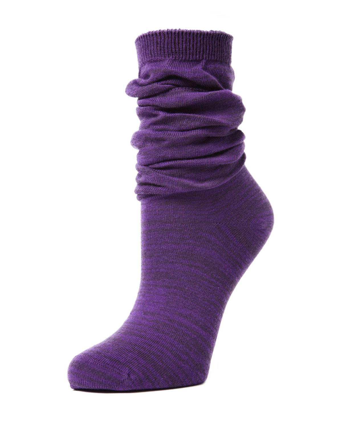 Joli Jeweltone Scrunched Cotton Blend Crew Socks