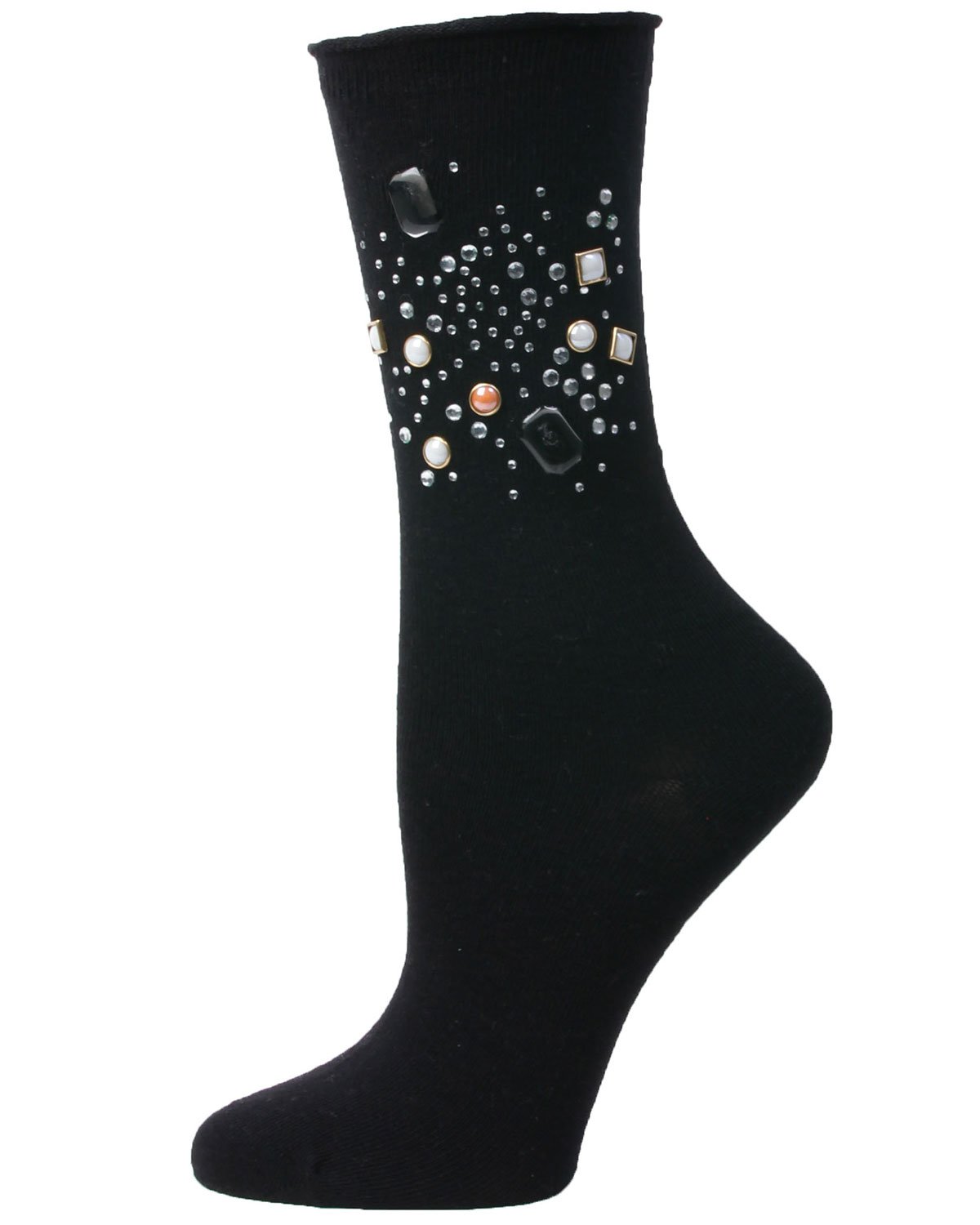 Treasure Bejeweled Cotton Blend Crew Sock