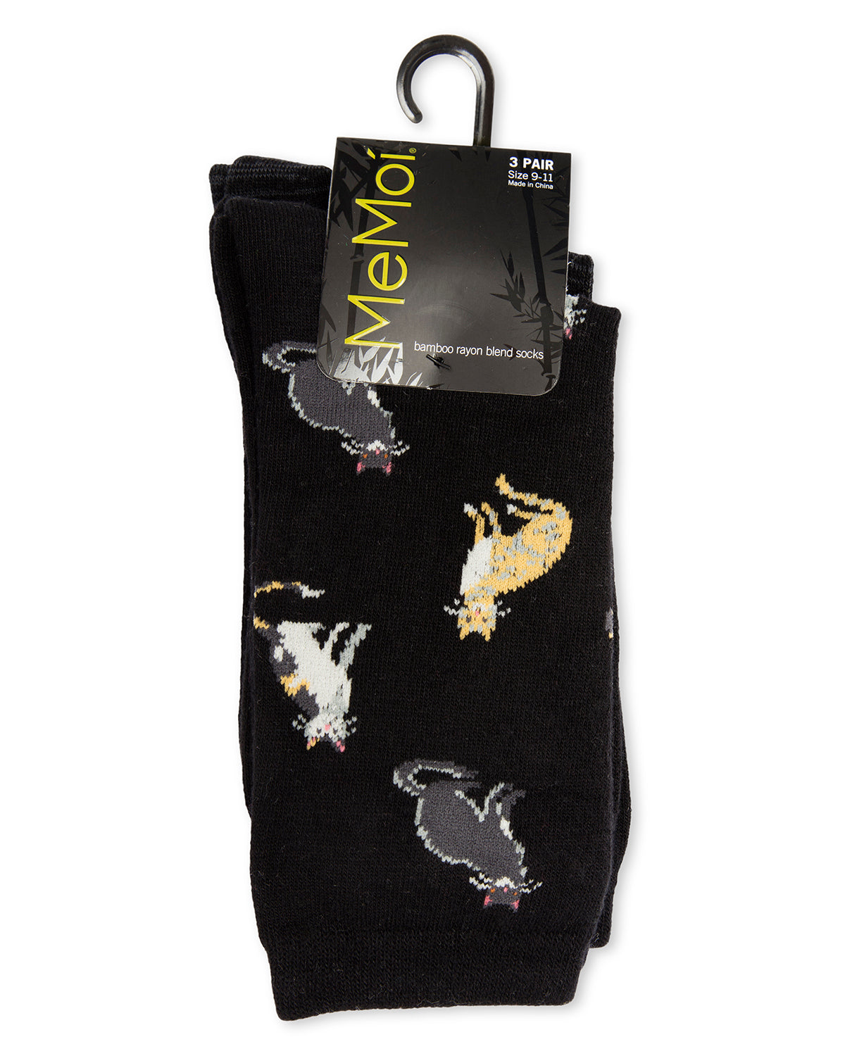 Cats Galore Bamboo Blend Crew Sock 3 Pair Pack