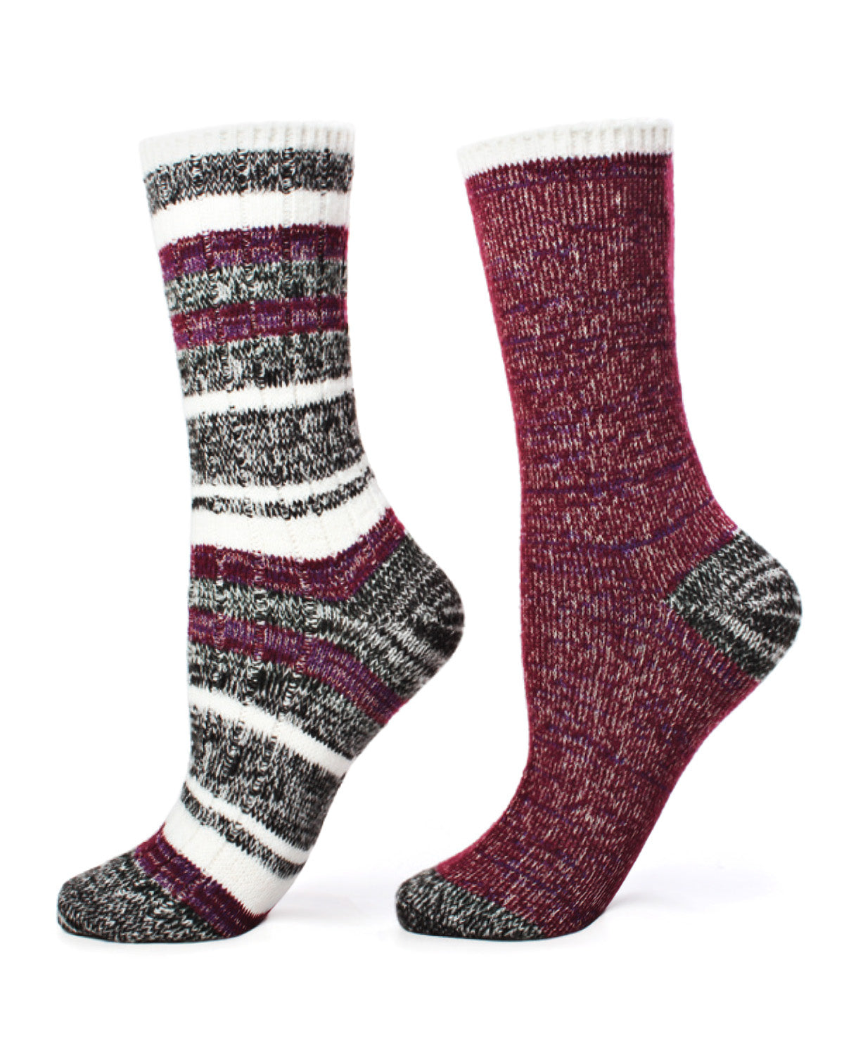 Multi Stripe Buttersoft Cotton Blend Crew Sock 2 Pack