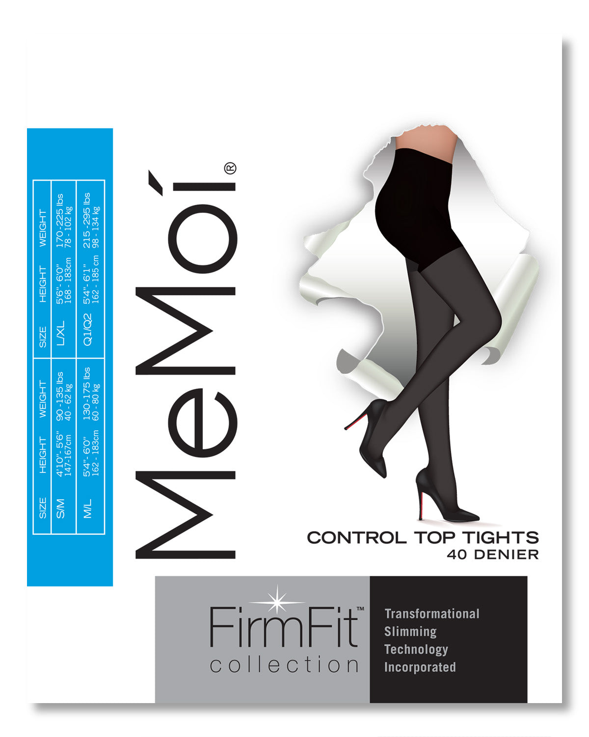 FirmFit Heather Control Top Opaque Tights