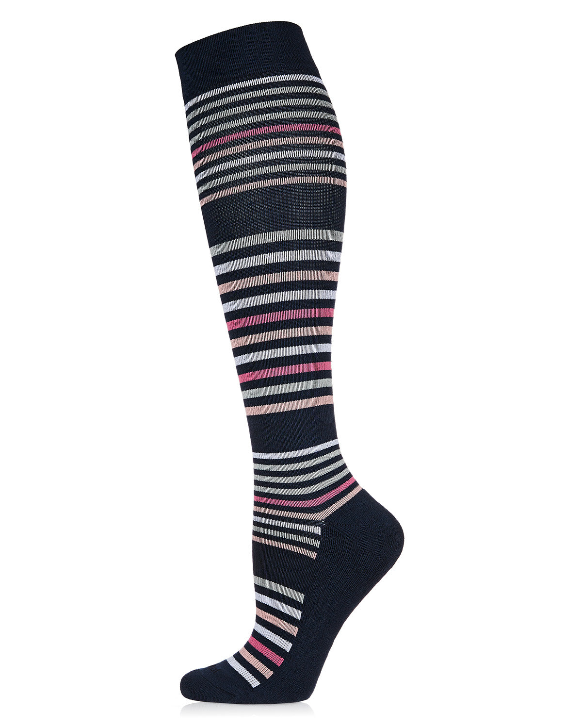 Women's Classic Stripes Bamboo Blend 8-15mmHg Graduated Compression Socks