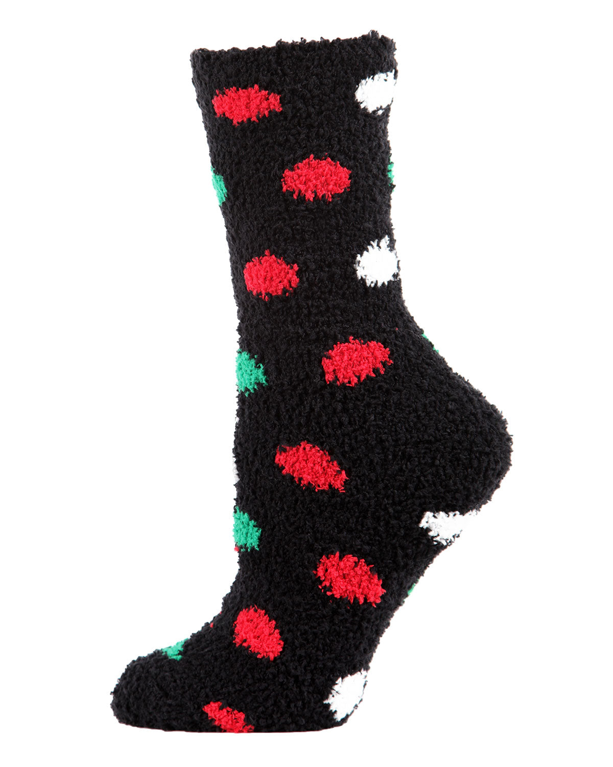 Fleece Navidad Cozy Polka-Dot Socks & Gift Bag Set