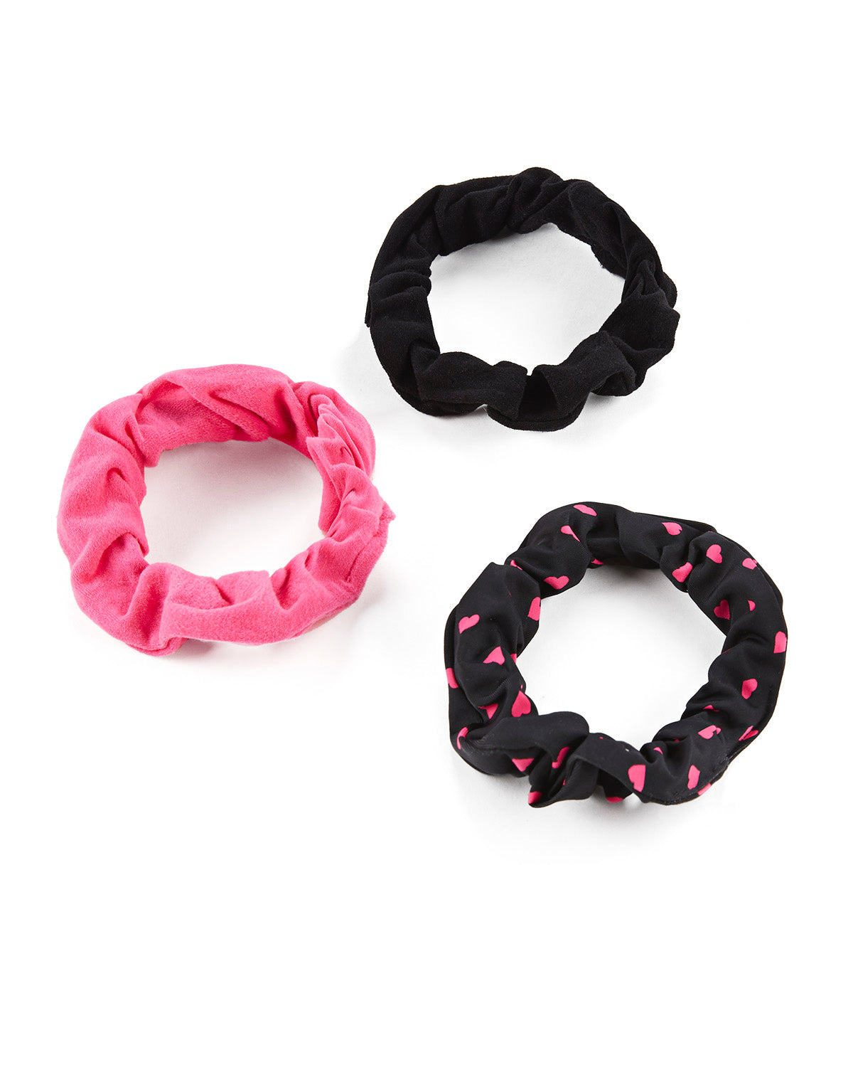 Pindot Hearts 3-Pack Hair Scrunchies