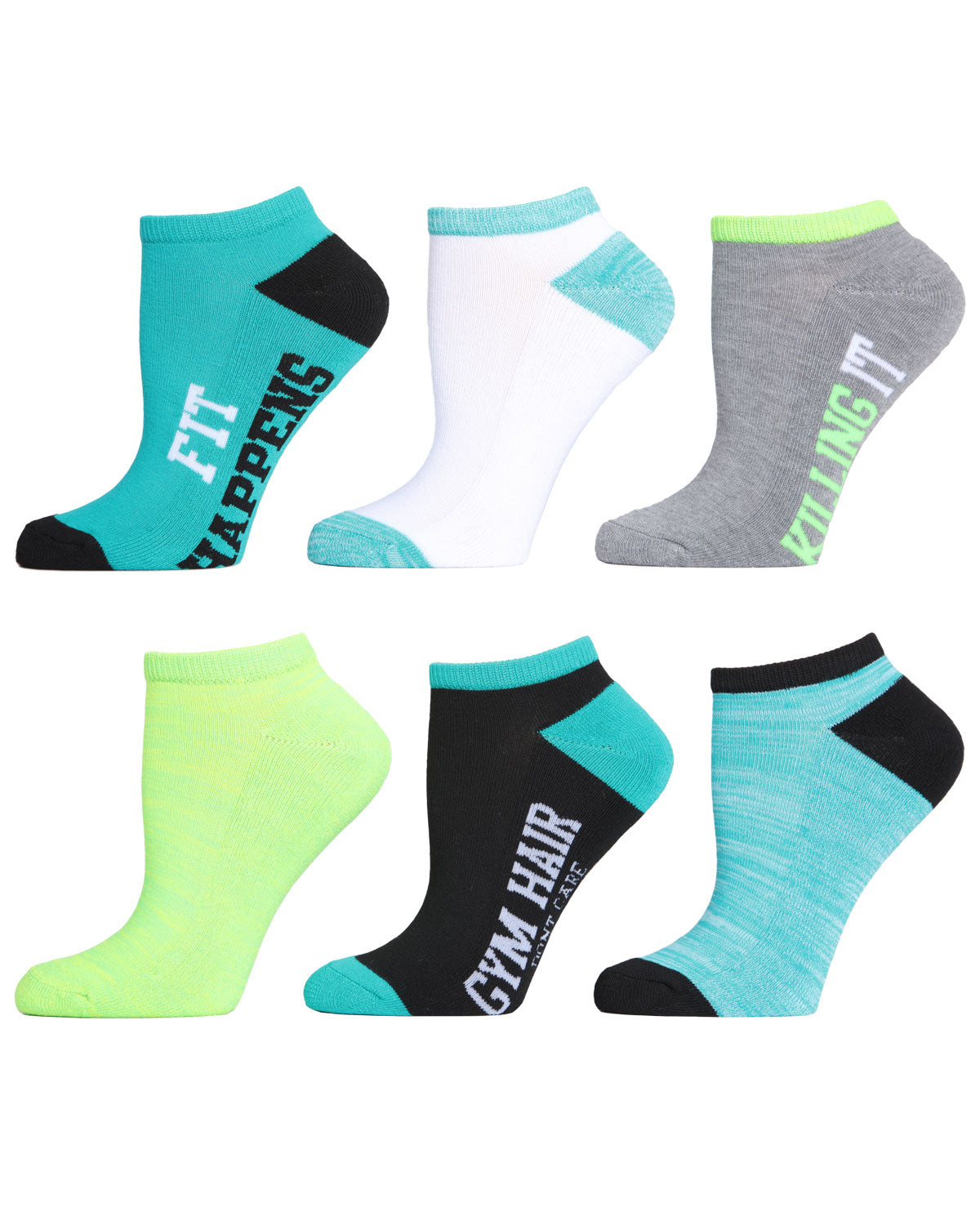 Fit Happens Half Cushioned Low-Cut Socks 6 Pack