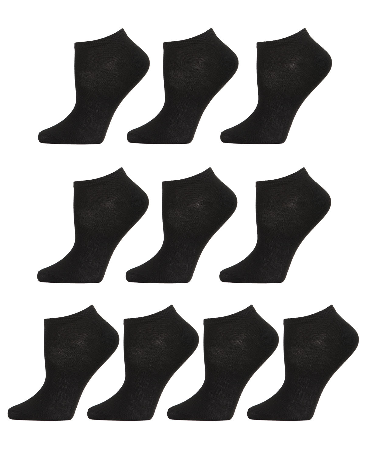 Women's 10 Pair Pack Basic Solid Low Cut Socks