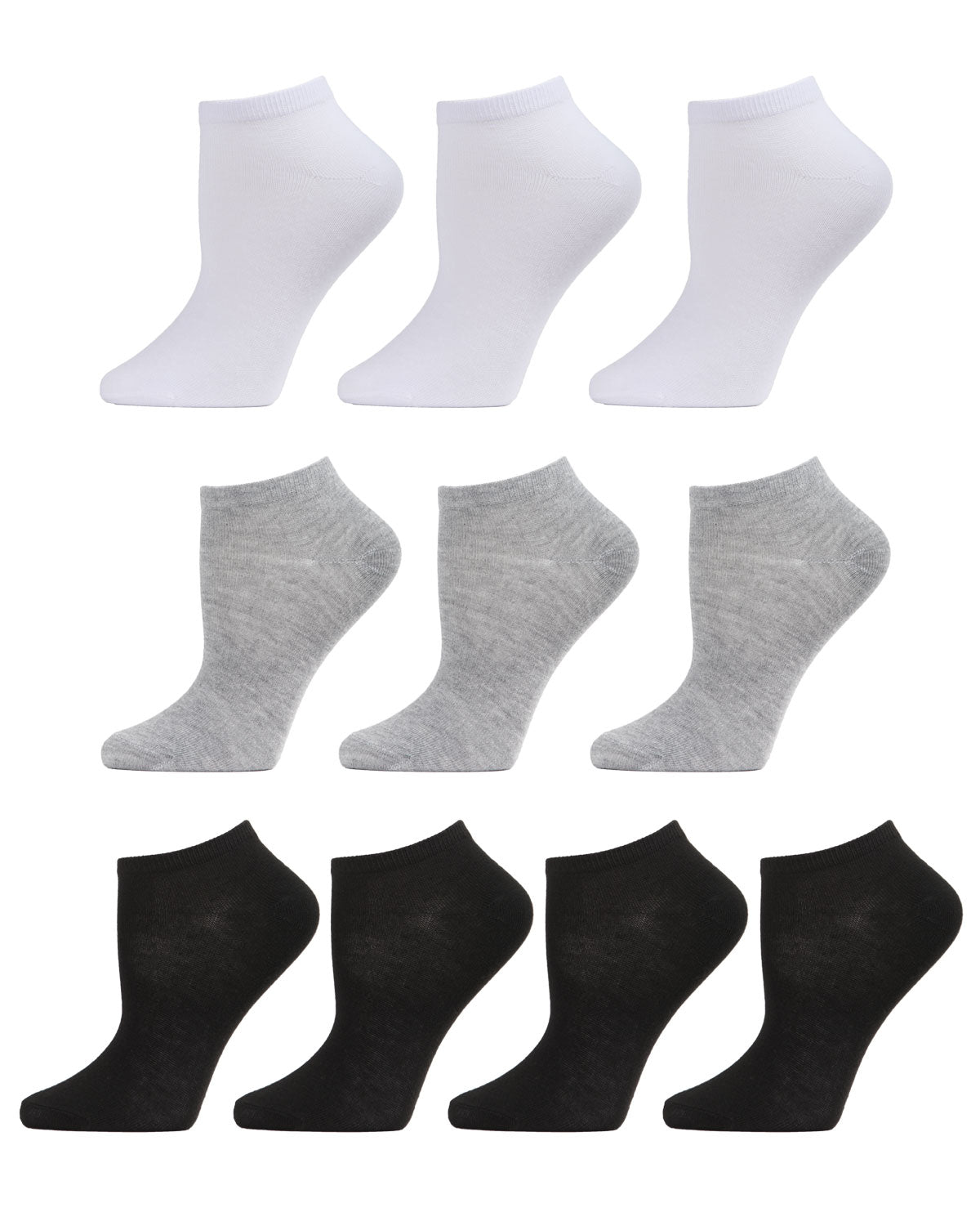 Women's 10 Pair Pack Basic Solid Low Cut Socks