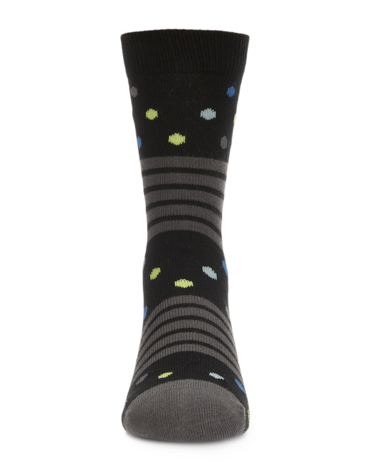 Stripe Dot Combo Boys Cotton Blend Crew Sock