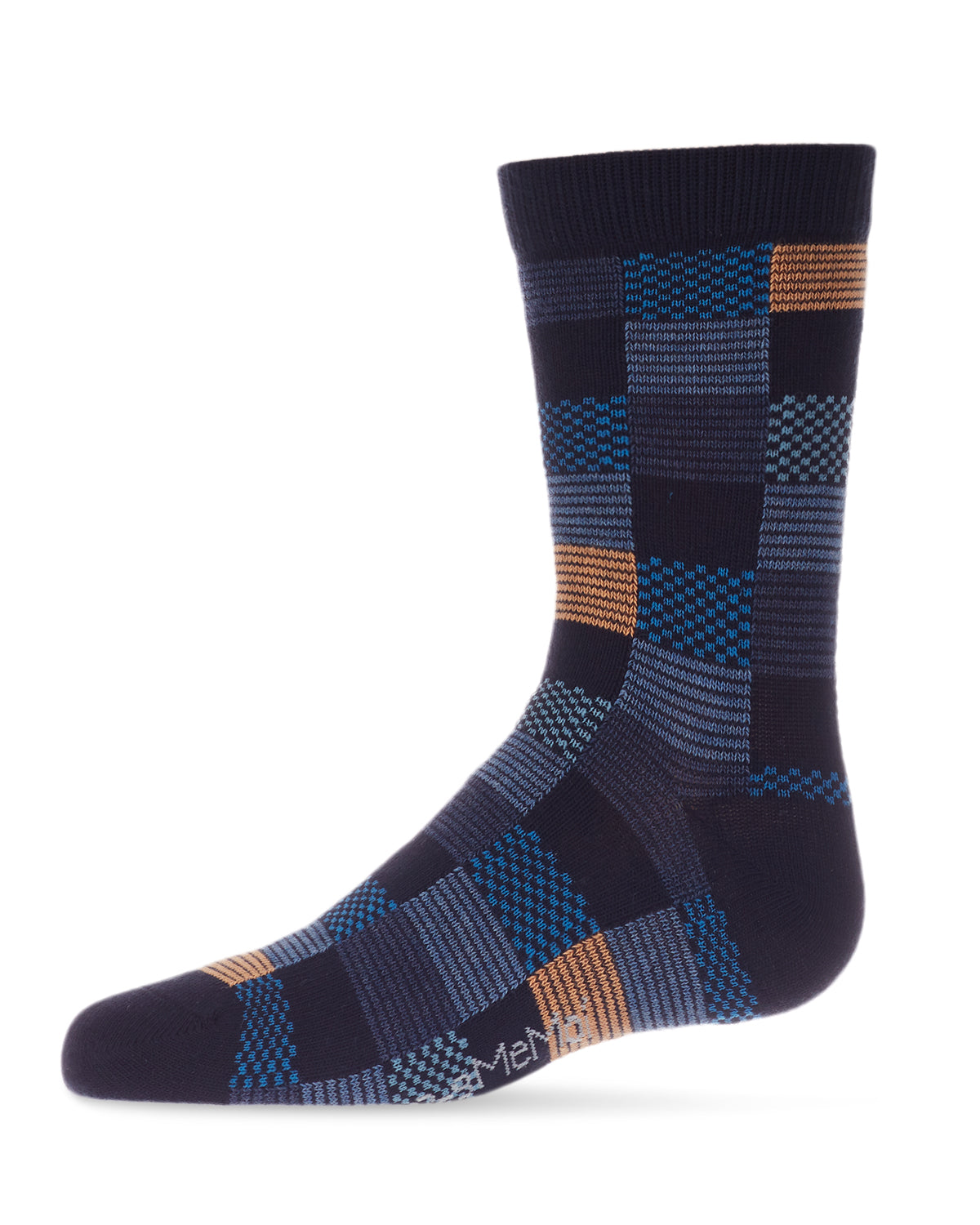 Checkerboard Boys Cotton Blend Crew Sock