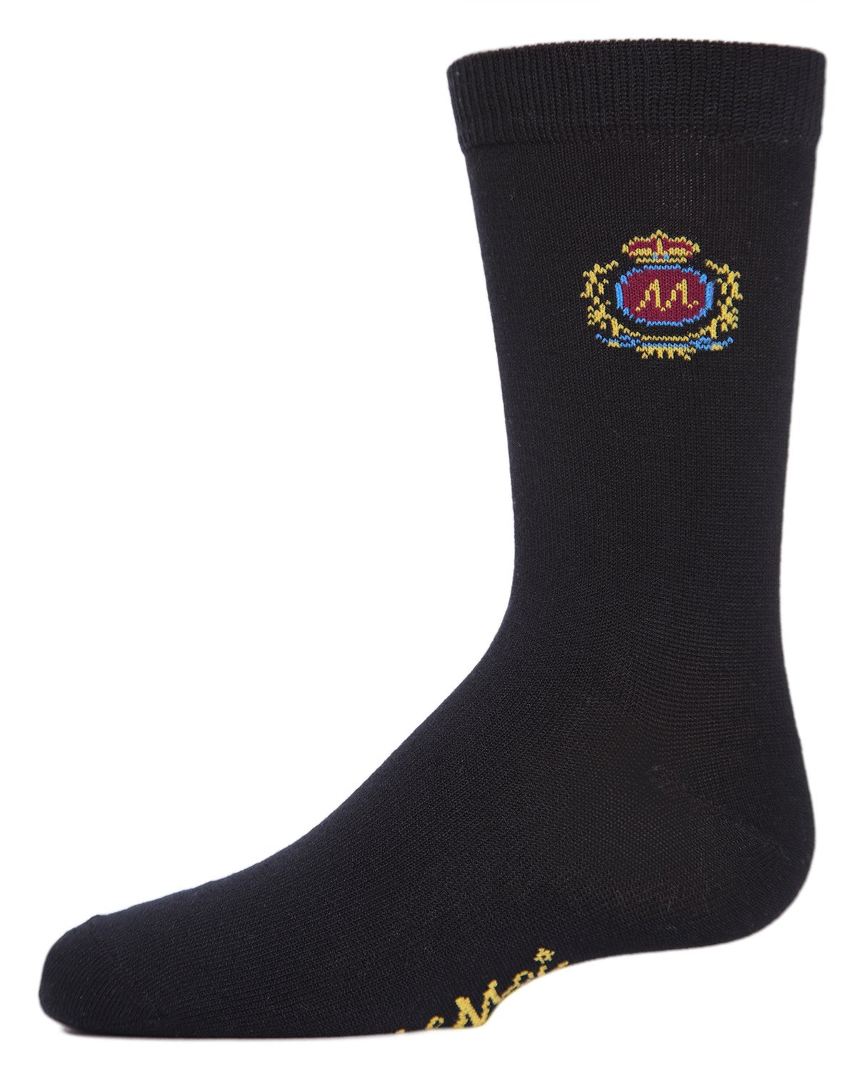 Boys' Sophisti-Crest Mercerized Cotton Blend Crew Socks