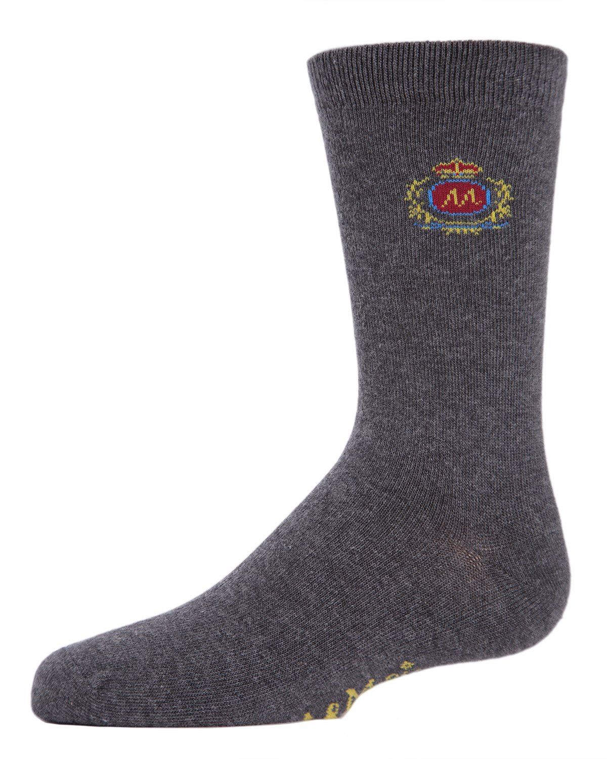 Boys' Sophisti-Crest Mercerized Cotton Blend Crew Socks