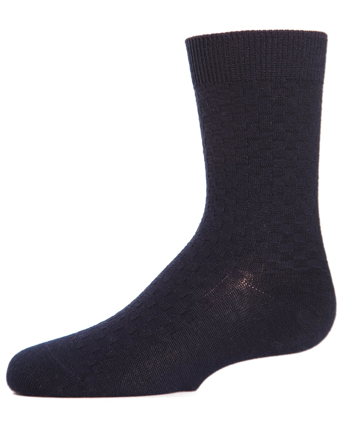 Boys' Basket Weave Mercerized Cotton Crew Socks