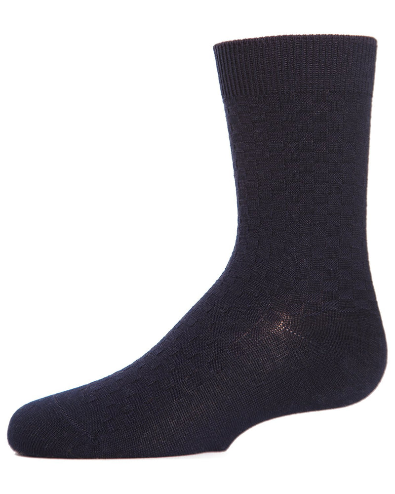 Boys Basket Weave Crew Socks