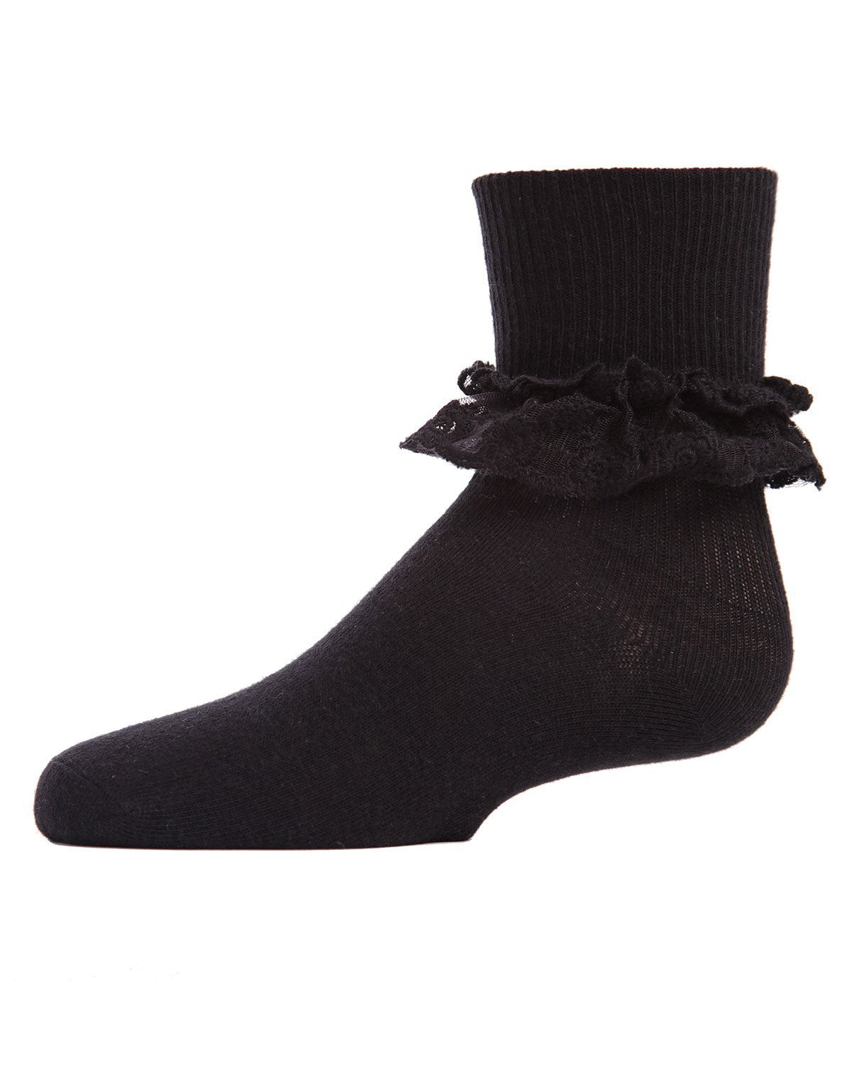 Girls' Layered Lace Cotton Blend Anklet Socks