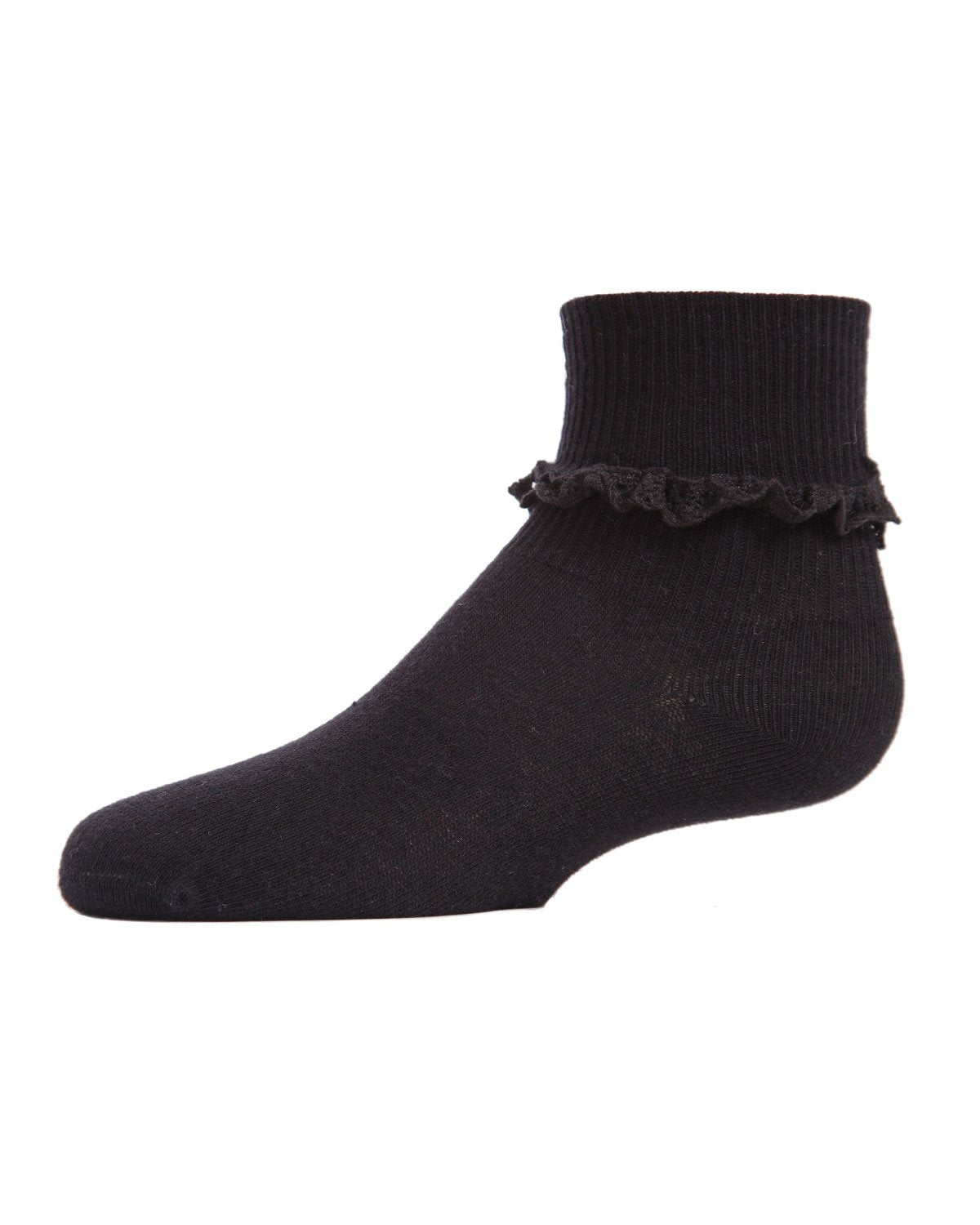 Girls' Ruffle Eyelet Cotton Blend Anklet Socks