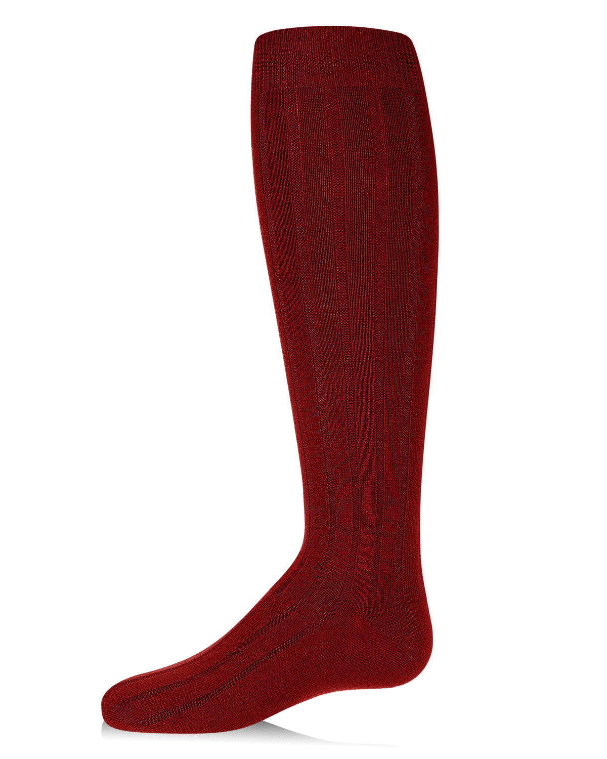 Girls Wide Ribbed Cotton Blend Uniform Knee Socks