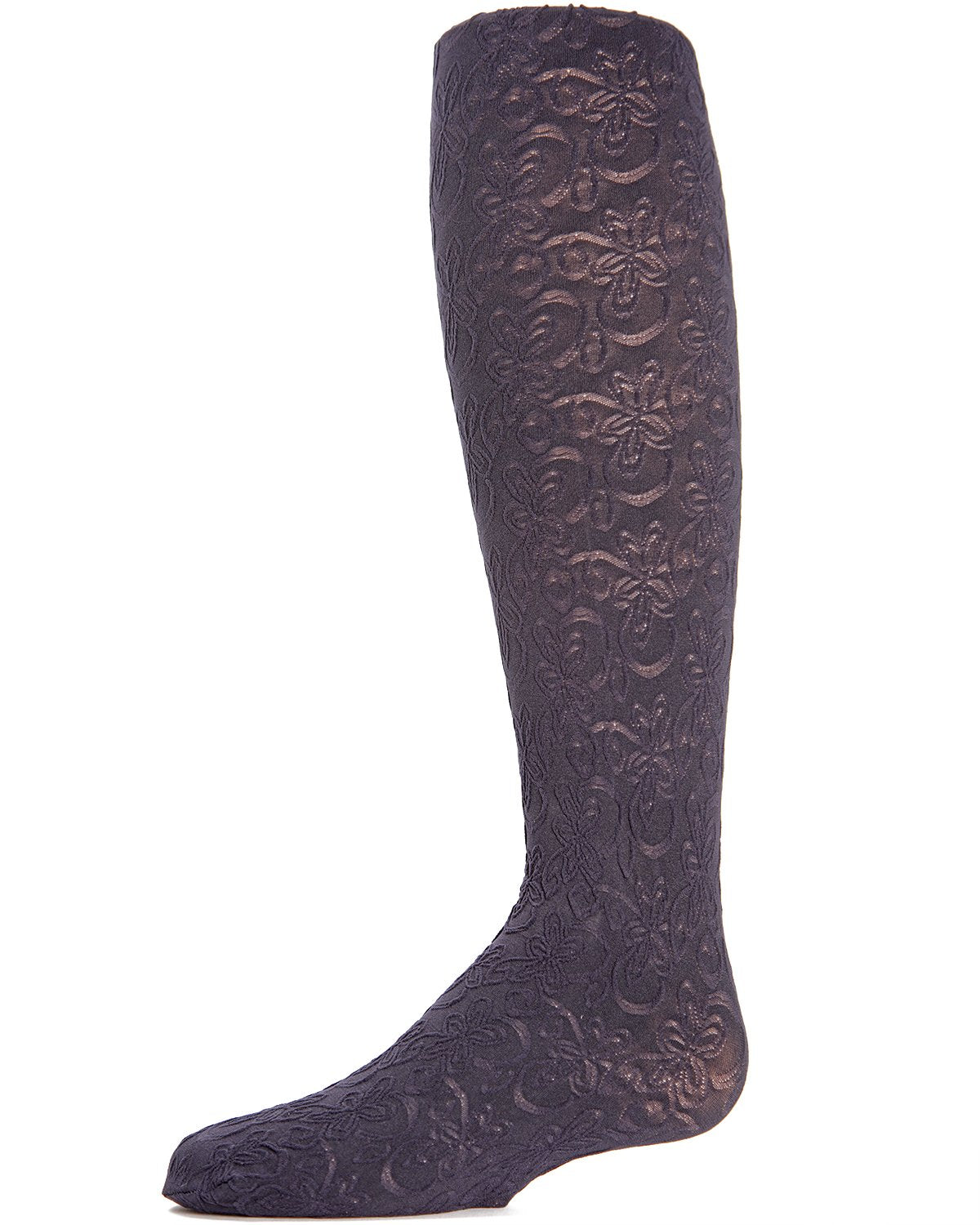 Swirled Floral Girls Opaque Tights