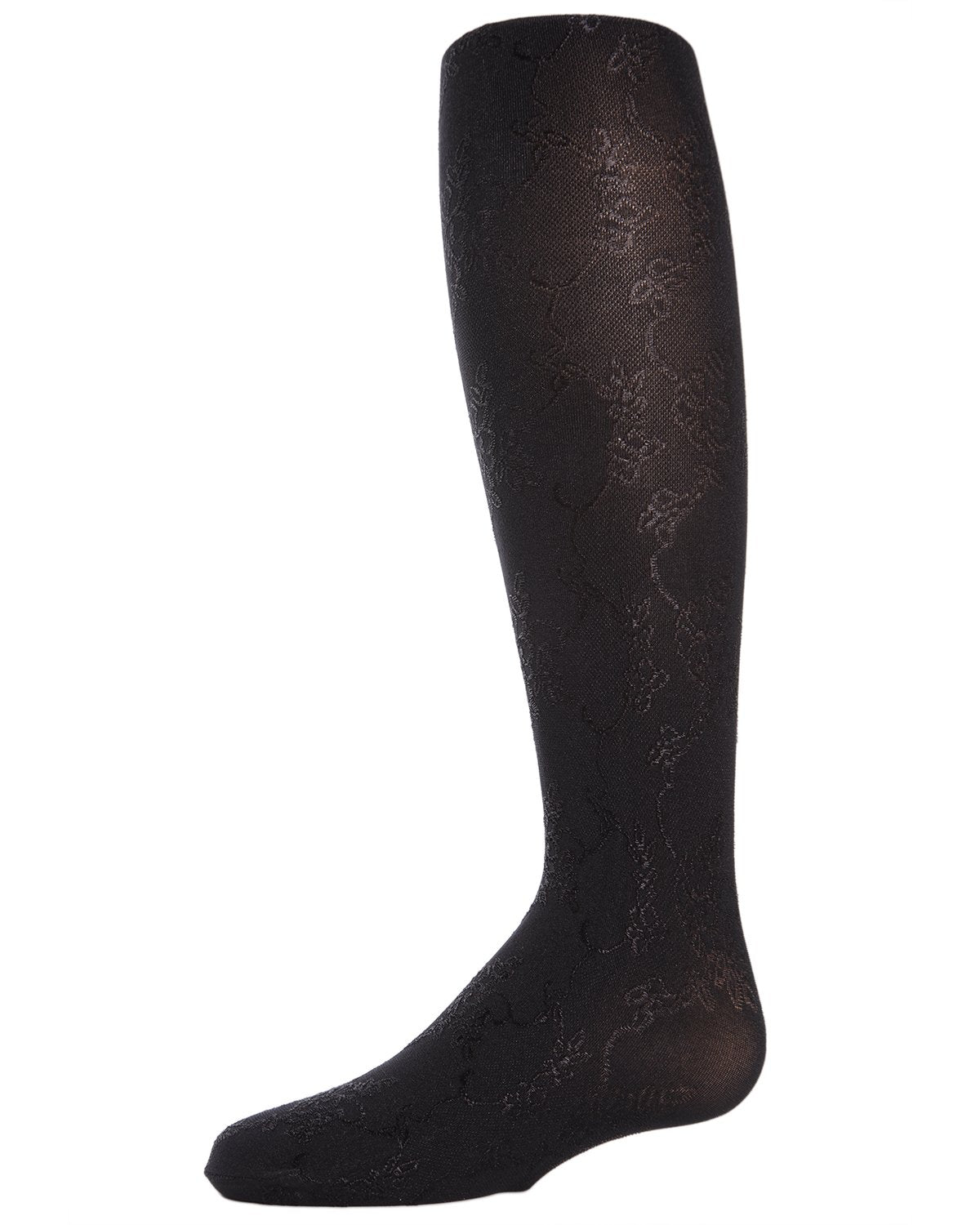 Girls' Shiny Floral Vine Tights