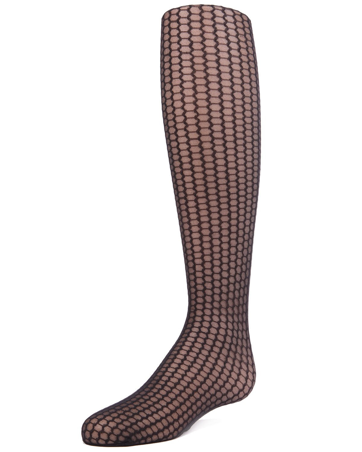 Girls' Honeycomb Knit Sheer Nylon Tights