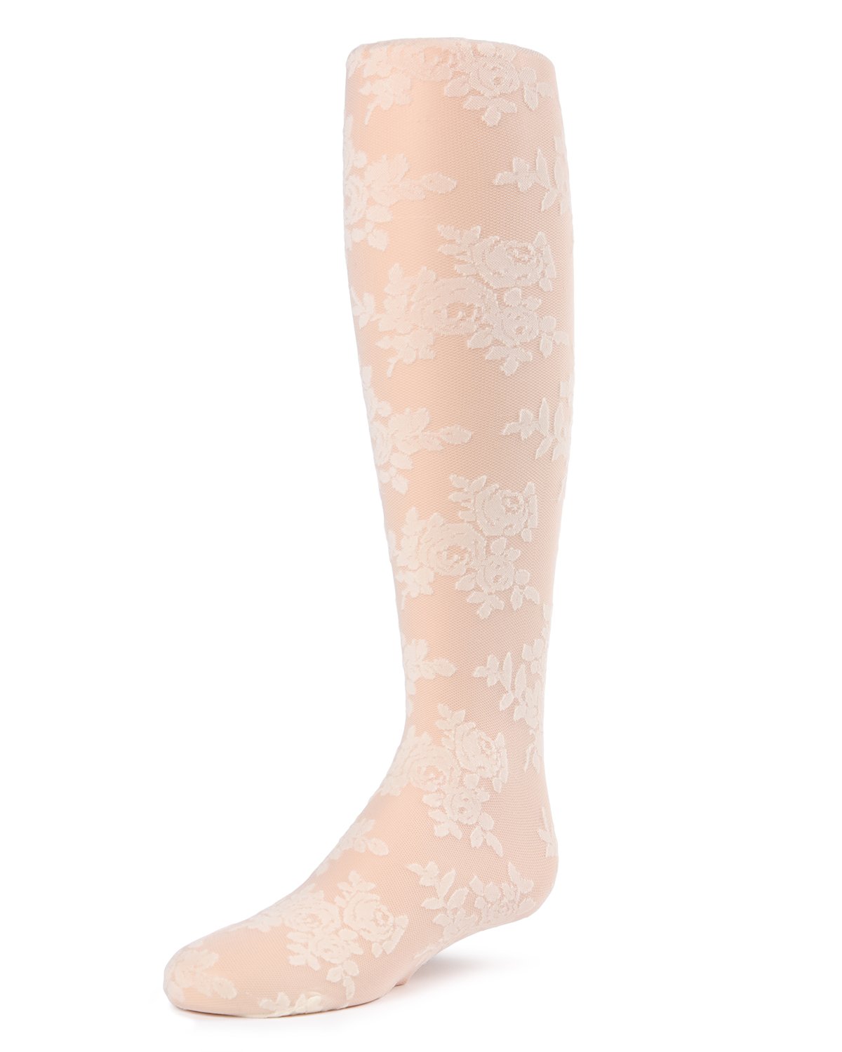 Fancy Floral Girls Sheer Tights