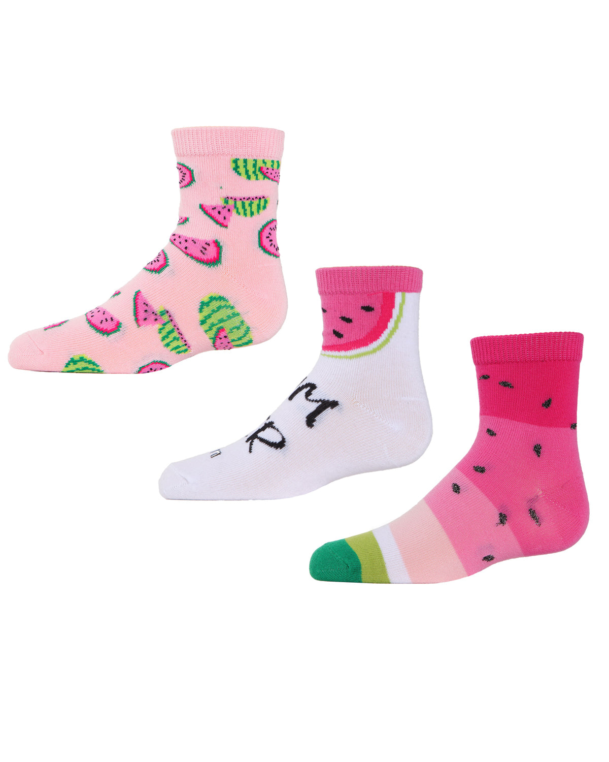 Watermelon Cotton Blend Ankle Socks 3-Pack