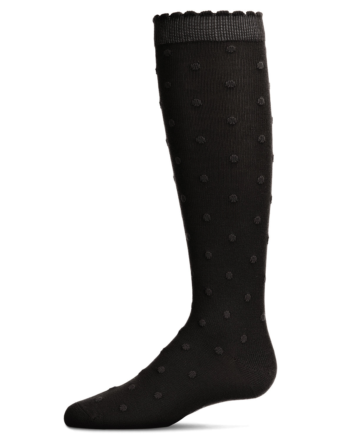 Cotton Blend Swiss Dot Knee High Socks