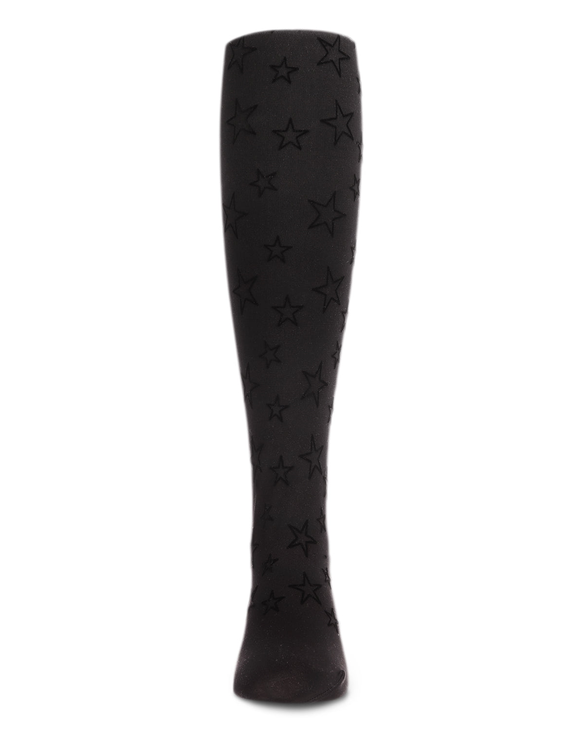 Girls' All Over Star Flocked Opaque Tights