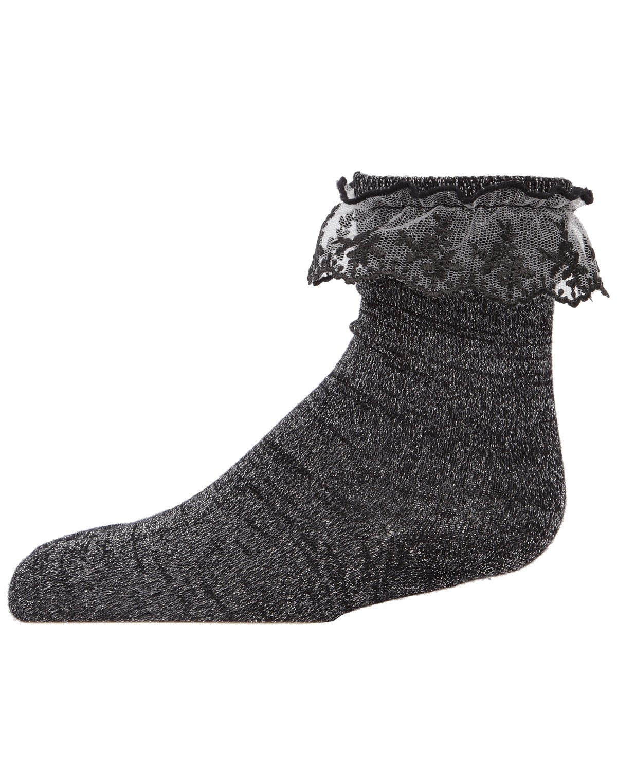 Girls' Step and Shimmer Ruffle Anklet Socks