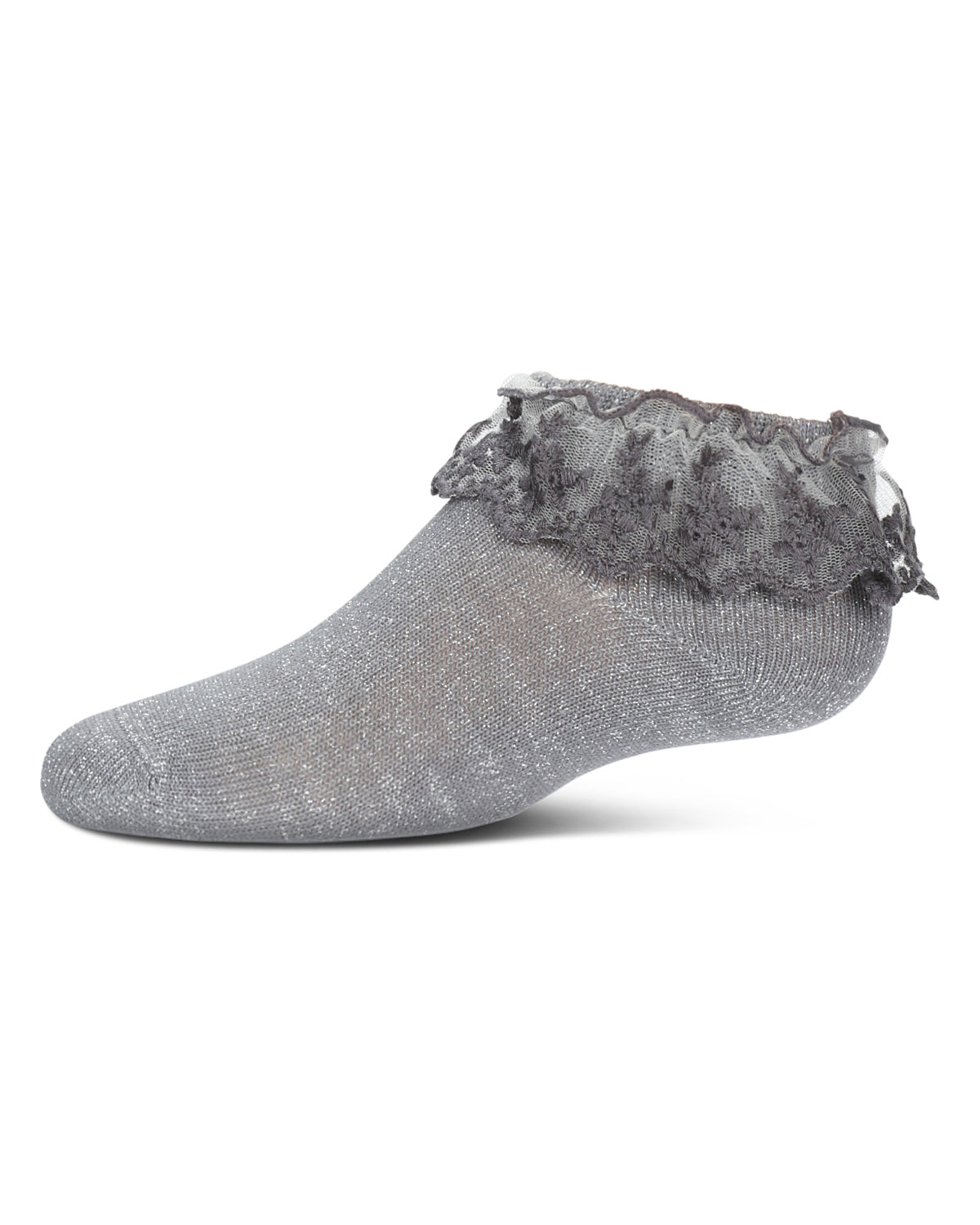 Girls' Step and Shimmer Ruffle Anklet Socks