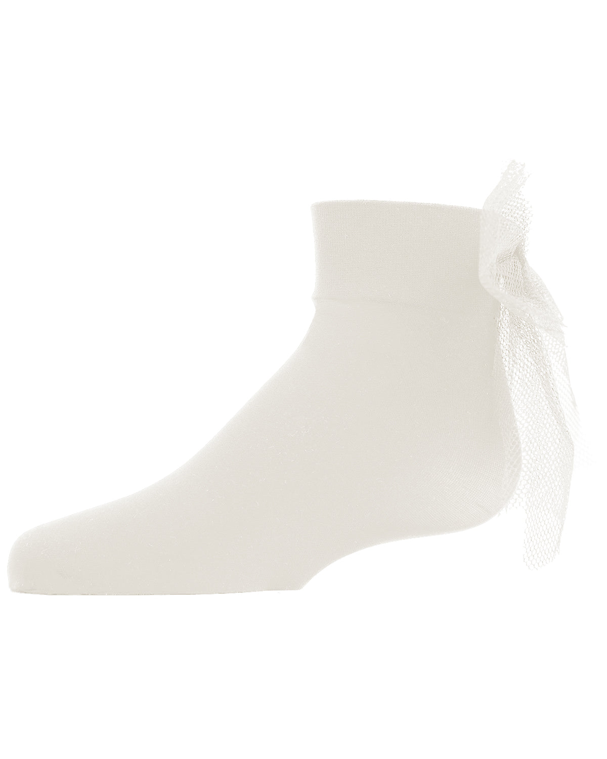 Microfiber Tulle Bow Anklet Socks