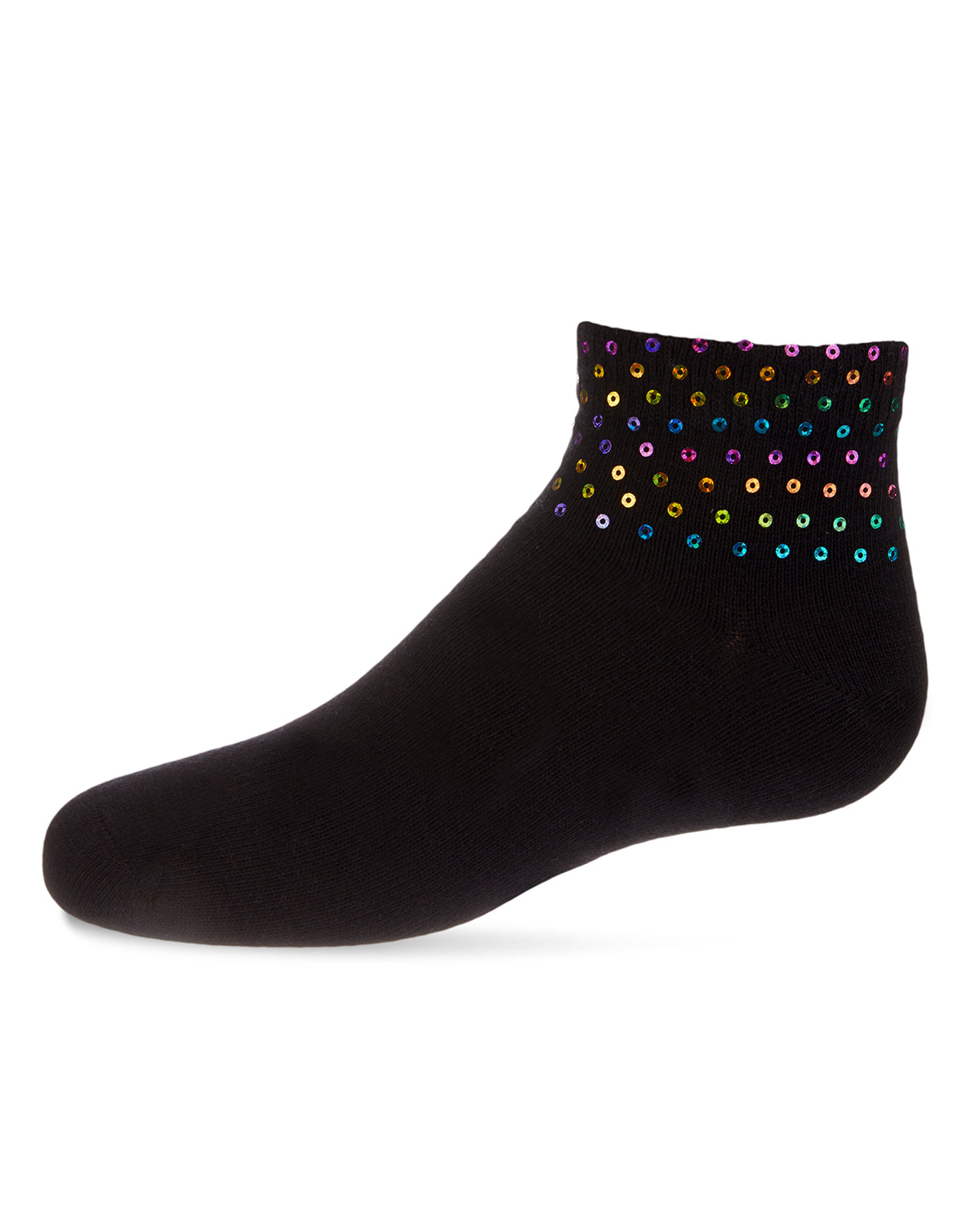 Multicolor Sequin Cotton Blend Girls Anklet Sock