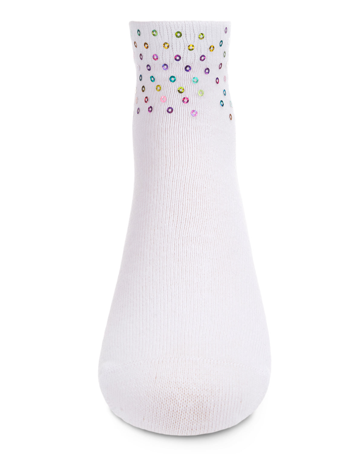 Multicolor Sequin Cotton Blend Girls Anklet Sock