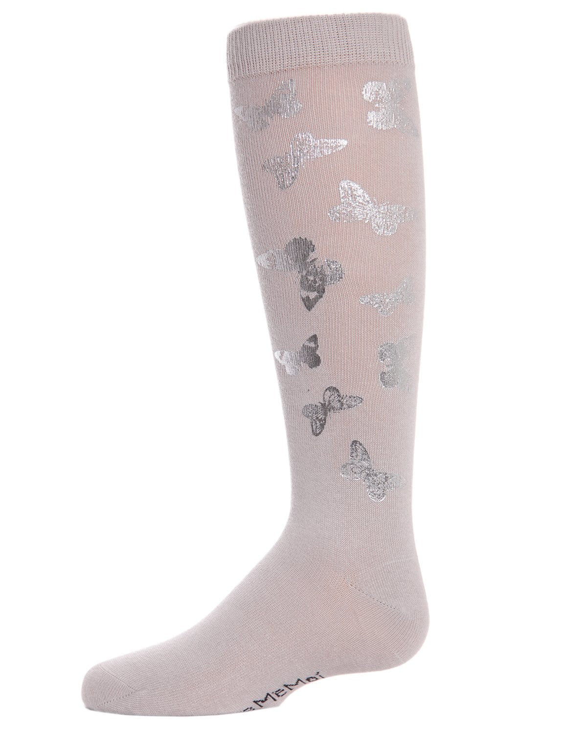 Gold and Gilded Butterfly Knee High Cotton Blend Girls Socks