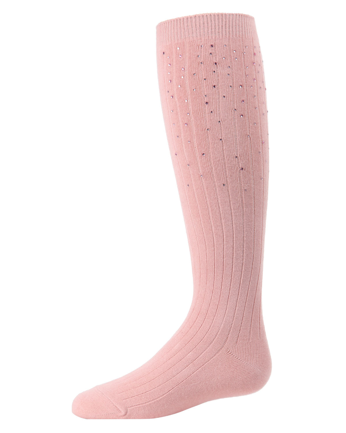 Girls' Ribbed Gemstone Knee High Socks