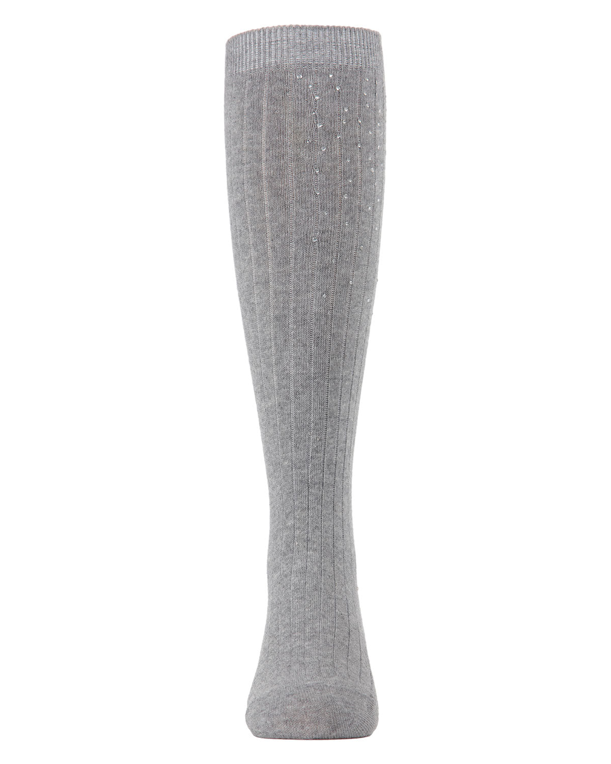 Girls' Ribbed Gemstone Knee High Socks