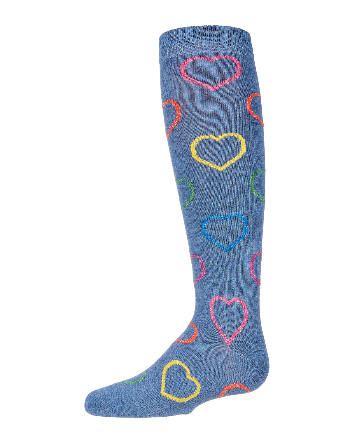 Dazzling Hearts Girls Cotton Blend Knee High Socks