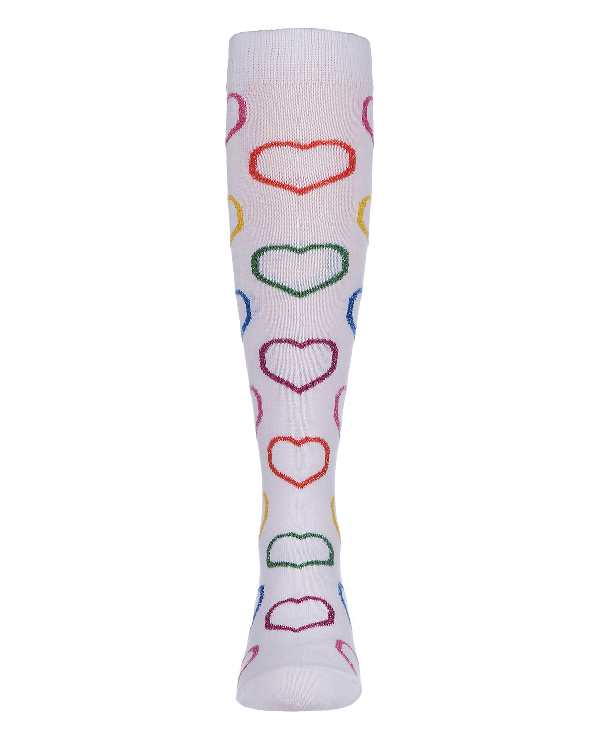 Dazzling Hearts Girls Cotton Blend Knee High Socks