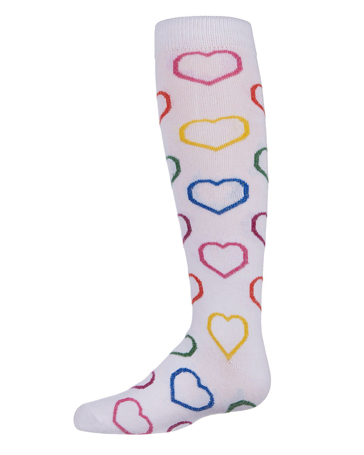 Dazzling Hearts Girls Cotton Blend Knee High Socks