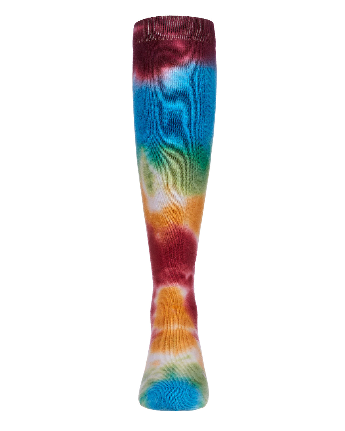 Retro Tie-Dye Girls Cotton Blend Knee High Socks