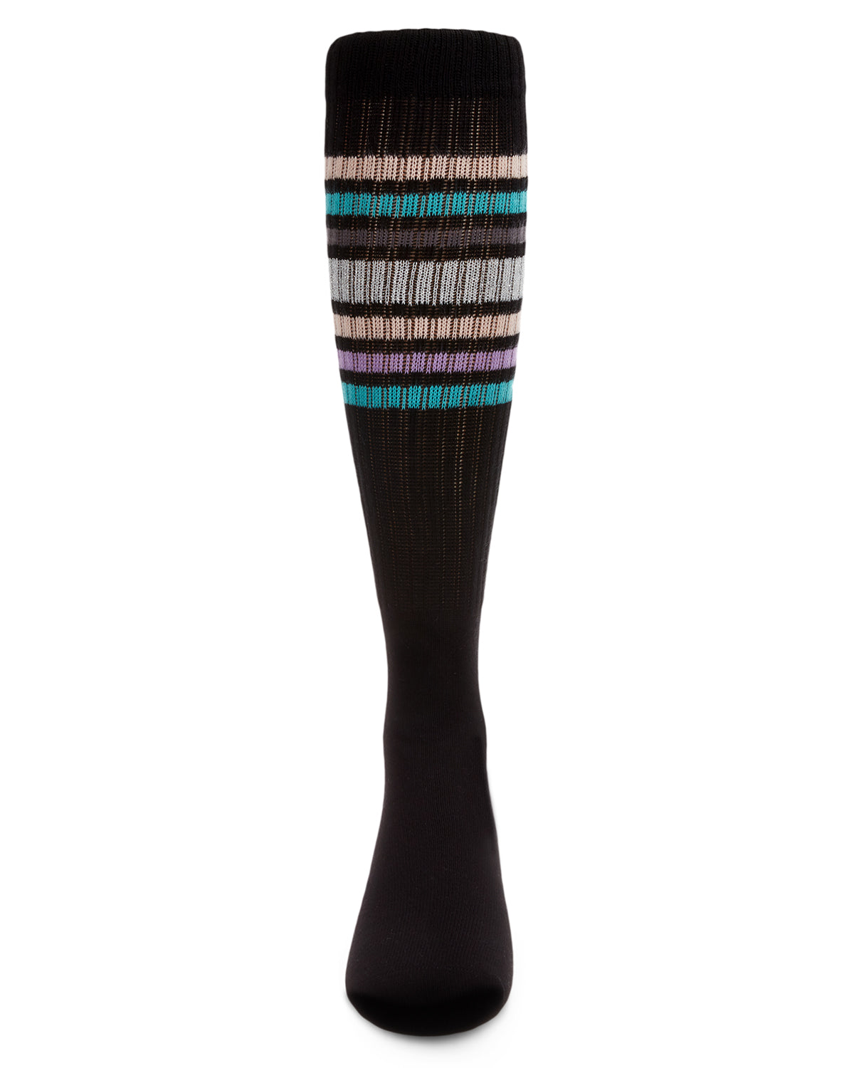 Girls' Metallic Sport Stripe Knee-High Socks