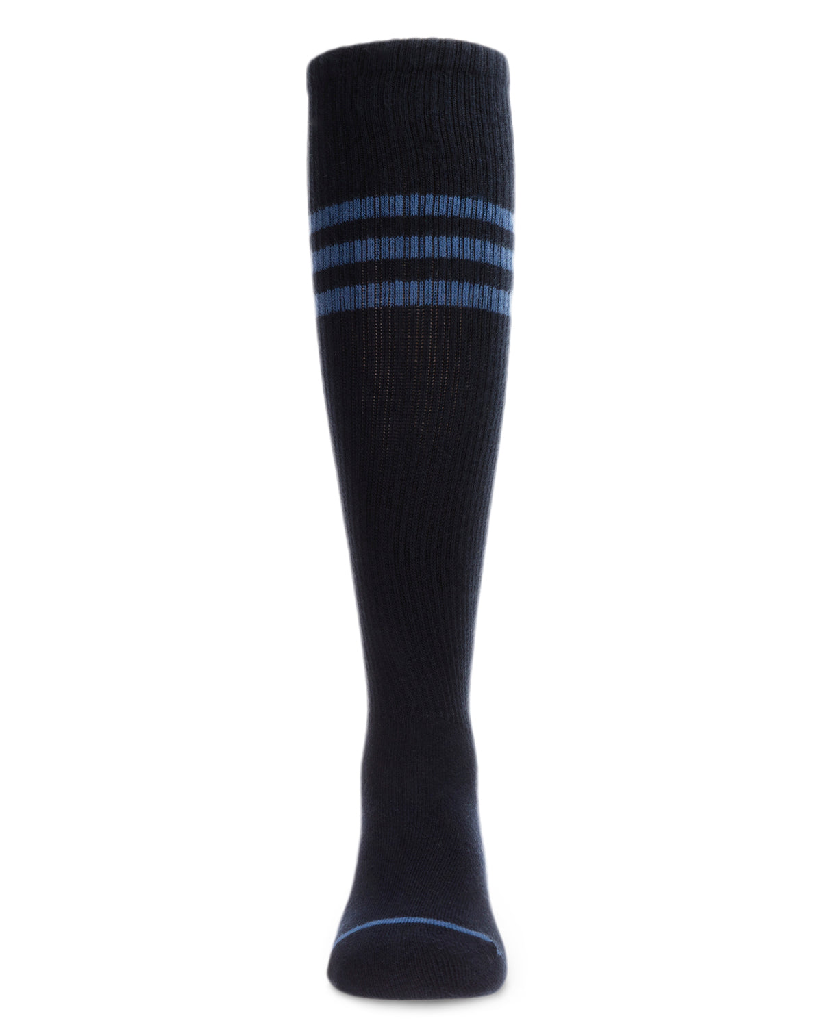 Thin Ribbed Sport Stripe Cotton Blend Knee High Socks